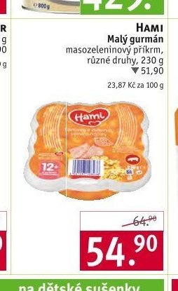 HAMI Malý gurmán masozeleninový příkrm