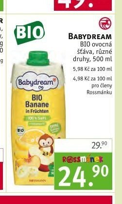 BABYDREAM BIO ovocná šťáva
