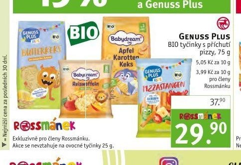 GENUSSS PLUS BIO tyčinky s příchutí pizzy
