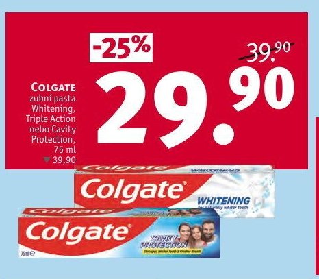 COLGATE zubní pasta Whitening, Triple Action nebo Cavity Protection, 75 ml