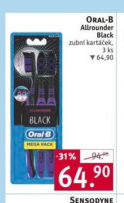 ORAL-B Allrounder Black zubní kartáček, 3 ks