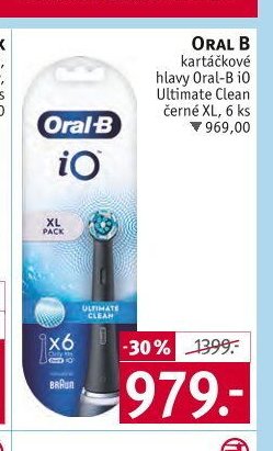 ORAL B kartáčkové hlavy Oral-B iO Ultimate Clean černé XL, 6 ks