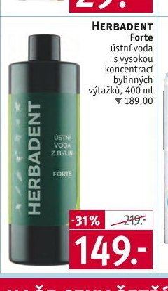 HERBADENT Forte ústní voda s vysokou koncentrací bylinných výtažků, 400 ml