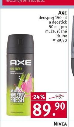 Axe deosprej 150 ml a deostick 50 ml