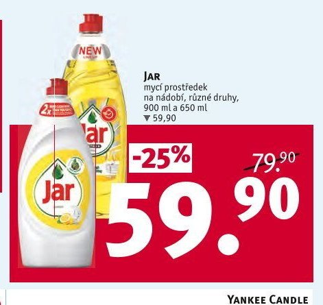 Jar mycí prostředek na nádobí, různé druhy, 900 ml a 650 ml