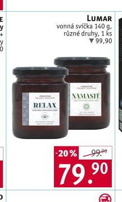 LUMAR vonná svíčka 140 g, různé druhy, 1 ks