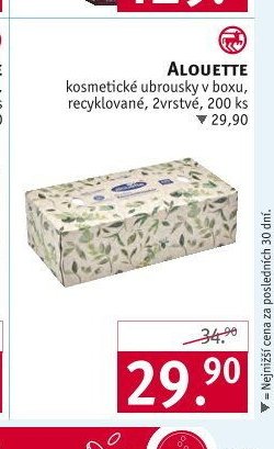 ALOUETTE kosmetické ubrousky v boxu, recyklované, 2vrstvé, 200 ks
