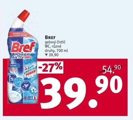 BREF gelový čistič WC, různé druhy