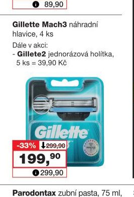 Gillette Mach3 náhradní hlavice, 4 ks