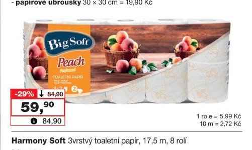 Big Soft 2vrstvý toaletní papír, 22 m, 8+2 role