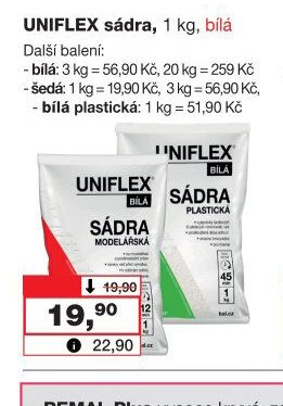 UNIFLEX sádra, 1 kg, bílá