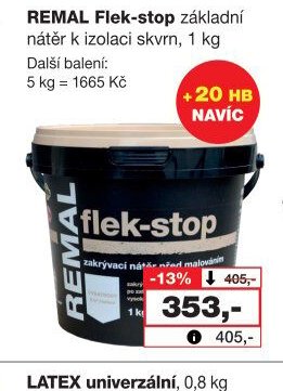 REMAL Flek-stop základní nátěr k izolaci skvrn, 1 kg