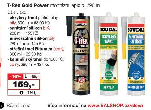 T-Rex Gold Power montážní lepidlo, 290 ml