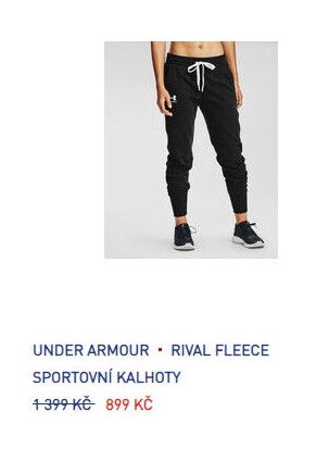 UNDER ARMOUR RIVAL FLEECE SPORTOVNÍ KALHOTY