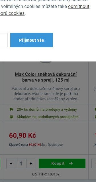 Max Color sněhová dekorační barva ve spreji, 125 ml