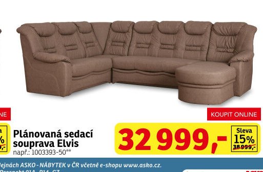 Plánovaná sedací souprava Elvis