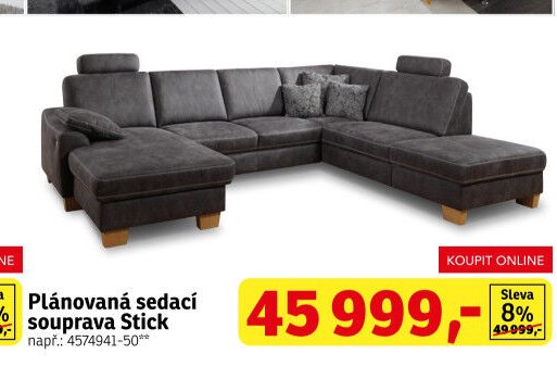 Plánovaná sedací souprava Stick