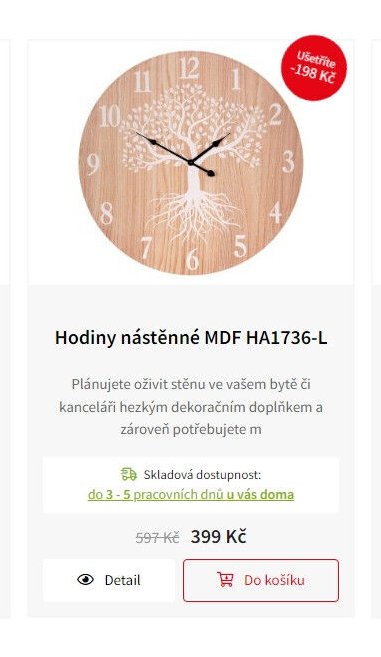 Hodiny nástěnné MDF HA1736-L