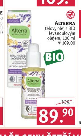 ALTERRA tělový olej s BIO levandulovým olejem