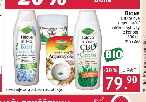 BIONE BIO tělové mléko