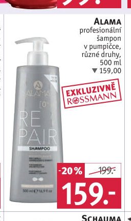 Alama profesionální šampon v pumpičce, různé druhy, 500 ml