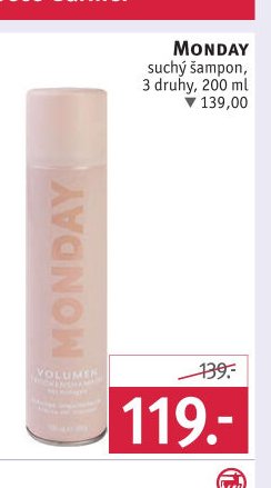 Monday suchý šampon, 3 druhy, 200 ml