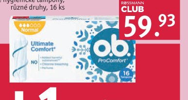 O.B. ProComfort dámské hygienické tampony, různé druhy, 16 ks