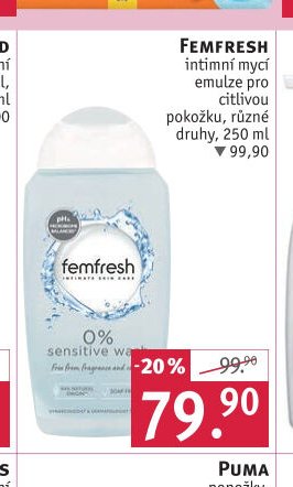 FEMFRESH intimní mycí emulze pro citlivou pokožku, různé druhy, 250 ml