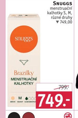 SNUGGS menstruační kalhotky S, M, různé druhy