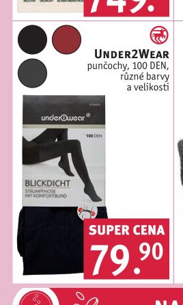 UNDER2WEAR punčochy, 100 DEN, různé barvy a velikosti