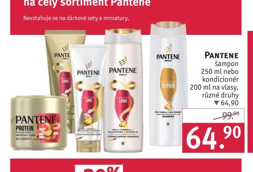 Pantene šampon 250 ml nebo kondicionér 200 ml na vlasy, různé druhy