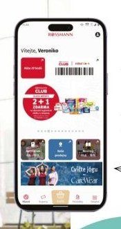 Smartphone s aplikací ROSSMANN CLUB
