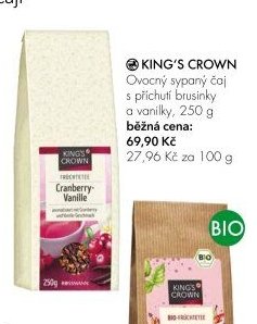 KING'S CROWN Ovocný sypaný čaj s příchutí brusinky a vanilky