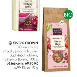 KING'S CROWN BIO ovocný čaj s kousky jahod a brusinek