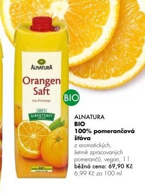 ALNATURA BIO 100% pomerančová šťáva