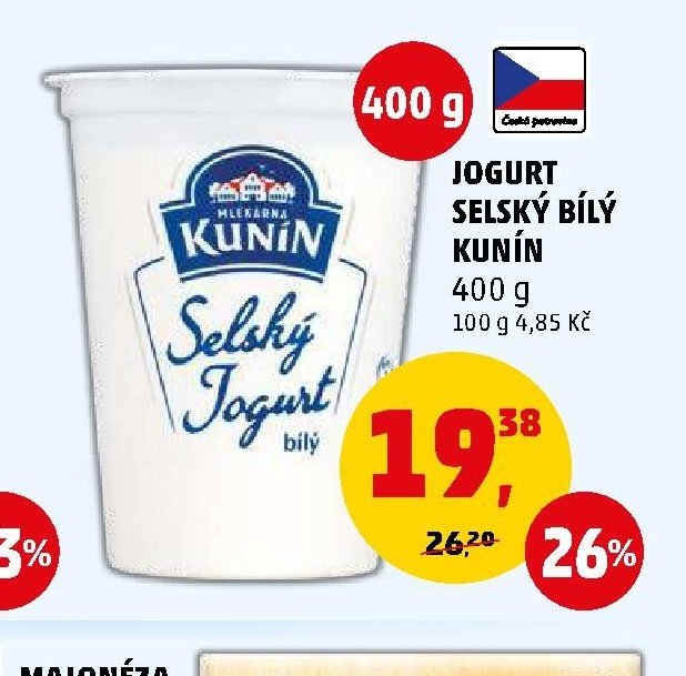 Jogurt selský bílý Kunín - Penny Market aktualniletaky.eu