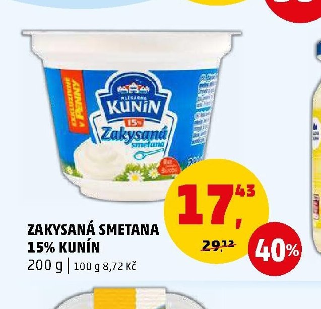 Zakysaná smetana 15% Kunín - Penny Market aktualniletaky.eu