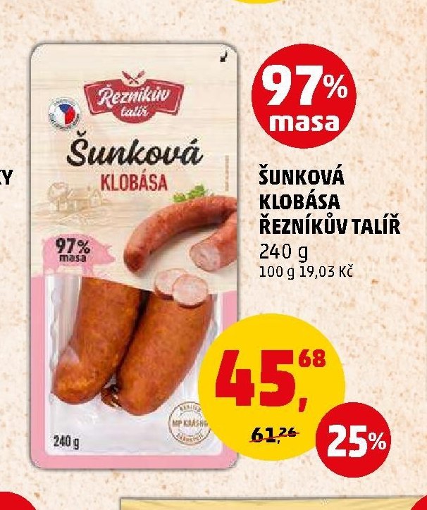 ŠUNKOVÁ KLOBÁSA ŘEZNÍKŮV TALÍŘ 240 g - Penny Market aktualniletaky.eu