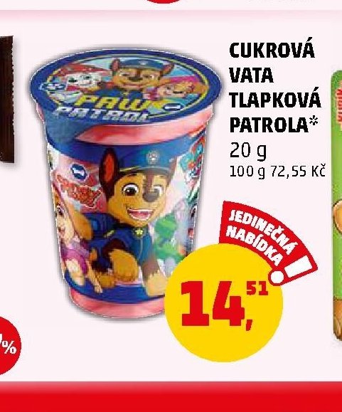 CUKROVÁ VATA TLAPKOVÁ PATROLA 20 g - Penny Market aktualniletaky.eu