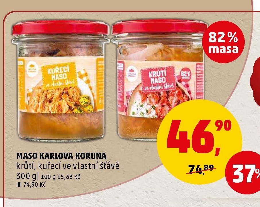 Maso Karlova Koruna krůtí, kuřecí ve vlastní šťávě - Penny Market aktualniletaky.eu
