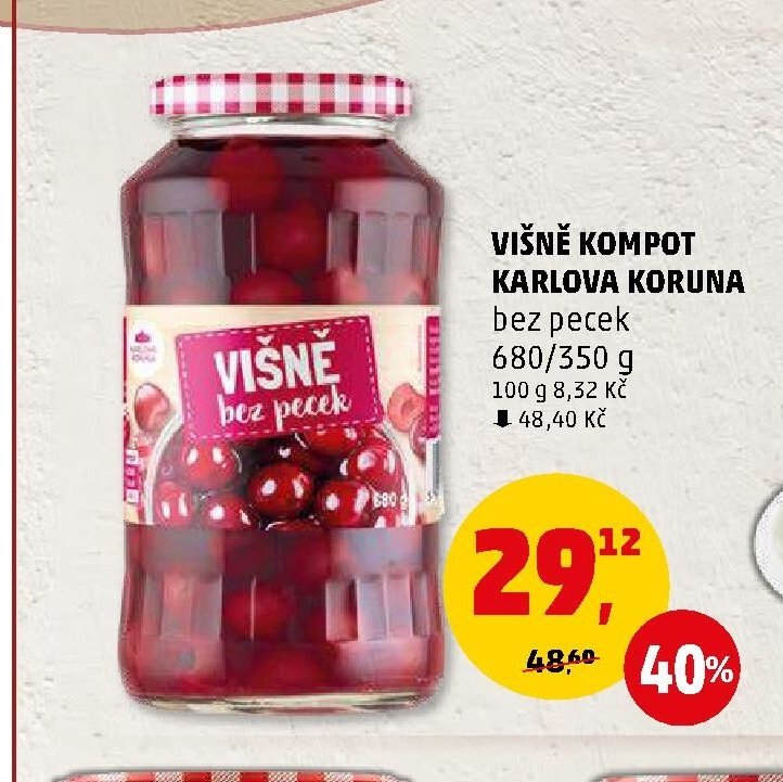 Višně kompot Karlova Koruna bez pecek - Penny Market aktualniletaky.eu
