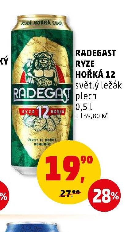 Radegast Ryze Hořká 12 světlý ležák plech 0,5 l - Penny Market aktualniletaky.eu