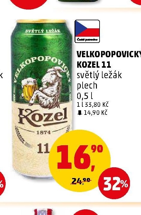 Velkopopovický Kozel 11 světlý ležák plech 0,5 l - Penny Market aktualniletaky.eu