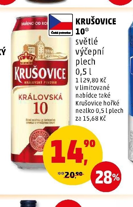 Krušovice 10° světlé výčepní plech 0,5 l - Penny Market aktualniletaky.eu