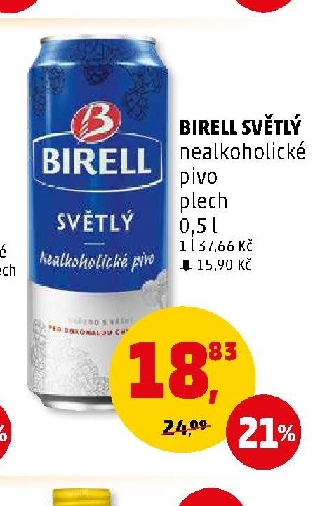 Birell světlý nealkoholické pivo plech 0,5 l - Penny Market aktualniletaky.eu
