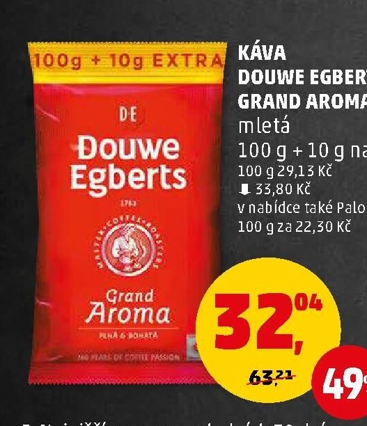 Káva Douwe Egberts Grand Aroma 100 g + 10 g navíc - Penny Market aktualniletaky.eu