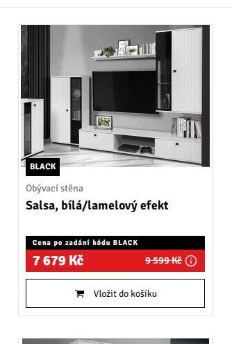 Obývací stěna Salsa, bílá/lamelový efekt