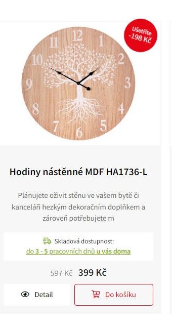 Hodiny nástěnné MDF HA1736-L