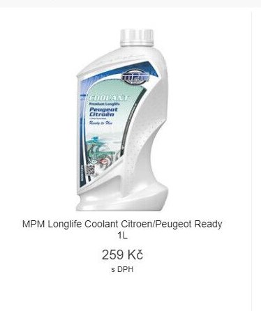 MPM Longlife Coolant Citroen/Peugeot Ready 1L