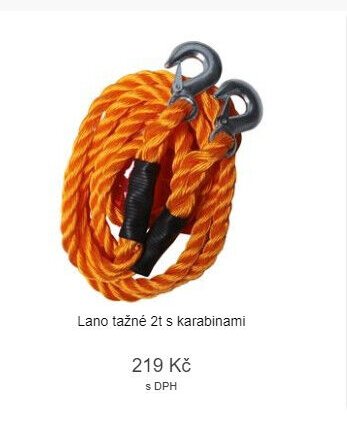 Lano tažné 2t s karabinami